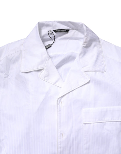 Pyjama chemise et pantalon Dolce & Gabbana en coton blanc – KOS2293