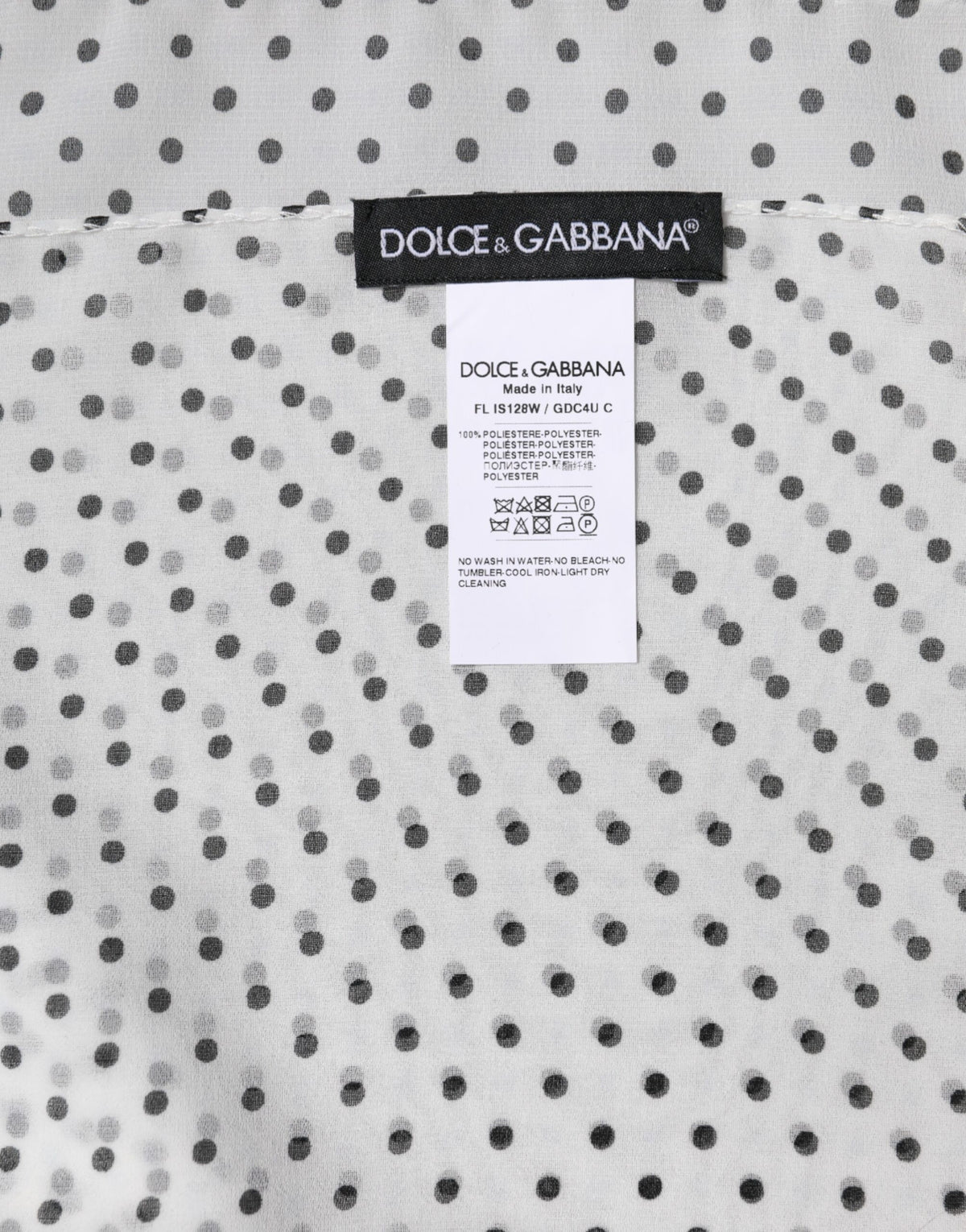Châle Dolce & Gabbana femme en polyester blanc à pois noirs – MS7479