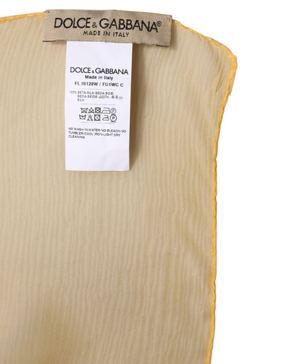 Écharpe Dolce & Gabbana femme châle rectangulaire en soie jaune – MS7485