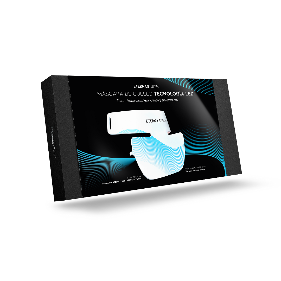 ETERNAS® Máscara LED Infrarroja Profesional Cuello y Escote - 850nm Silicona de Grado Médico