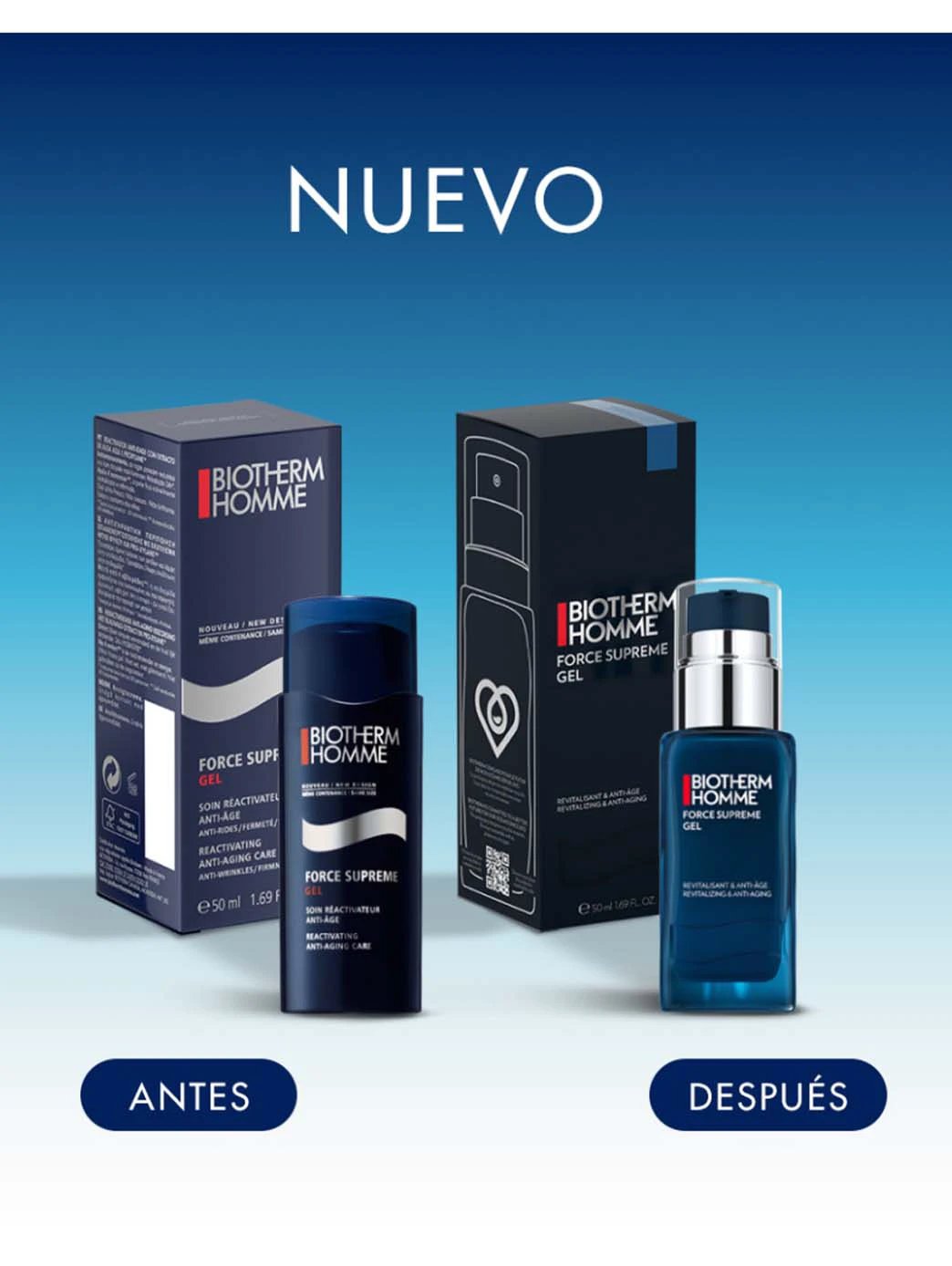 Biotherm Homme Force Supreme Gel antiedad by Perfumerías Padilla