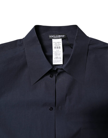 Dolce & Gabbana Dark Blue Cotton Long Sleeve Shirt by Dolce & Gabbana