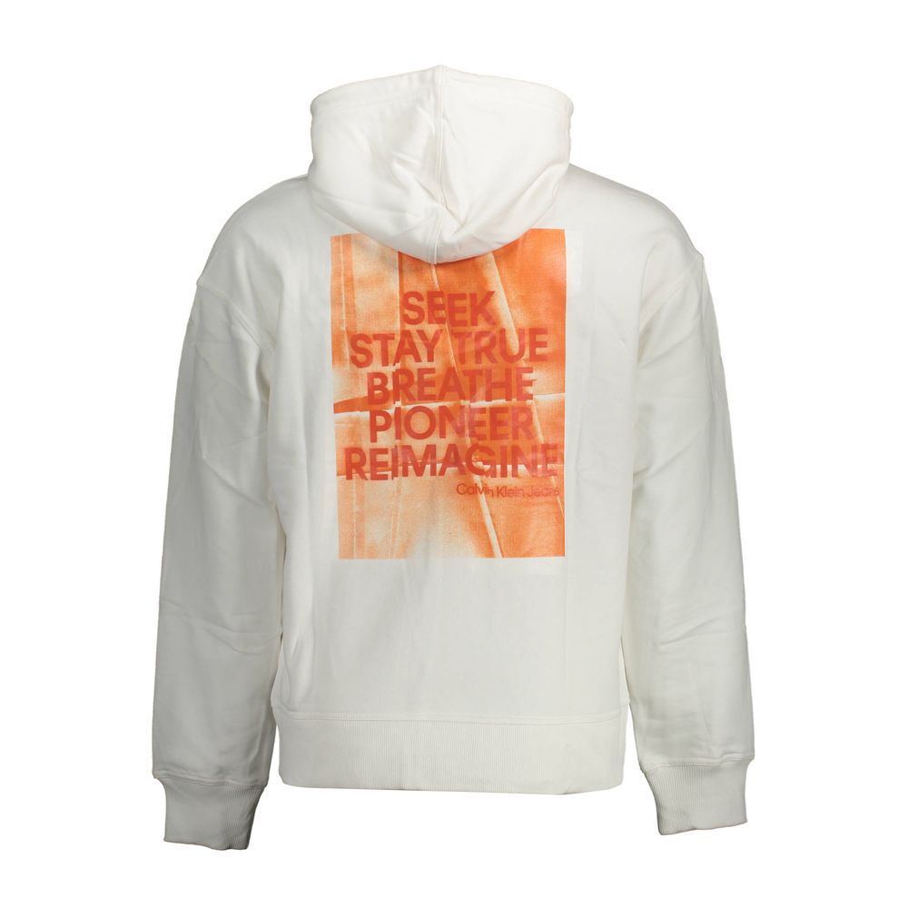 Sweat à capuche Calvin Klein homme en coton blanc – CA-15136