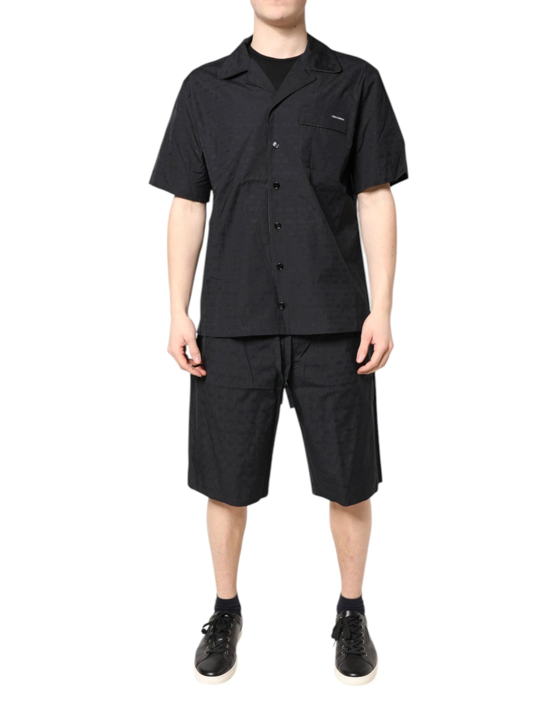 Dolce & Gabbana Black Cotton Men Pajama Set Sleepwear by Dolce & Gabbana