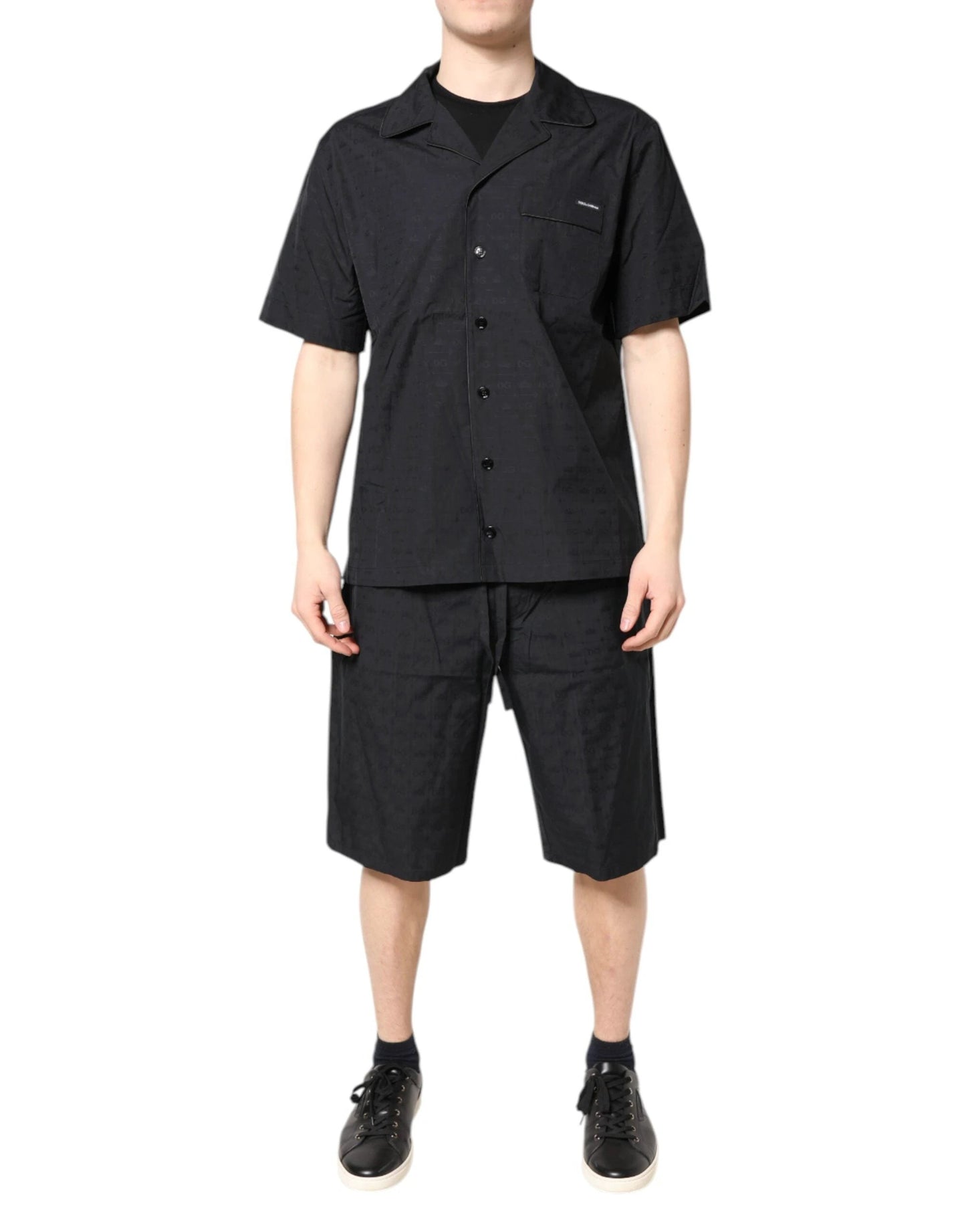 Dolce & Gabbana Black Cotton Men Pajama Set Sleepwear by Dolce & Gabbana