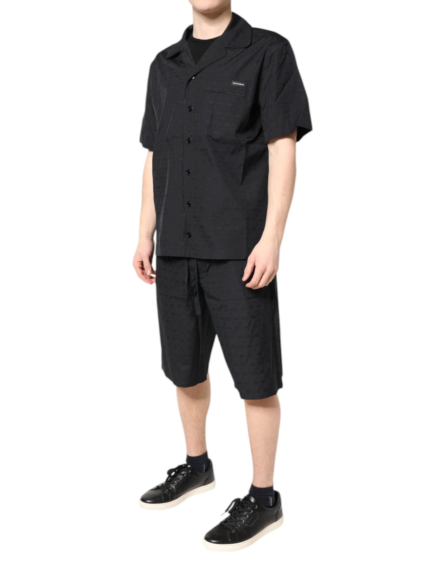 Dolce & Gabbana Black Cotton Men Pajama Set Sleepwear by Dolce & Gabbana