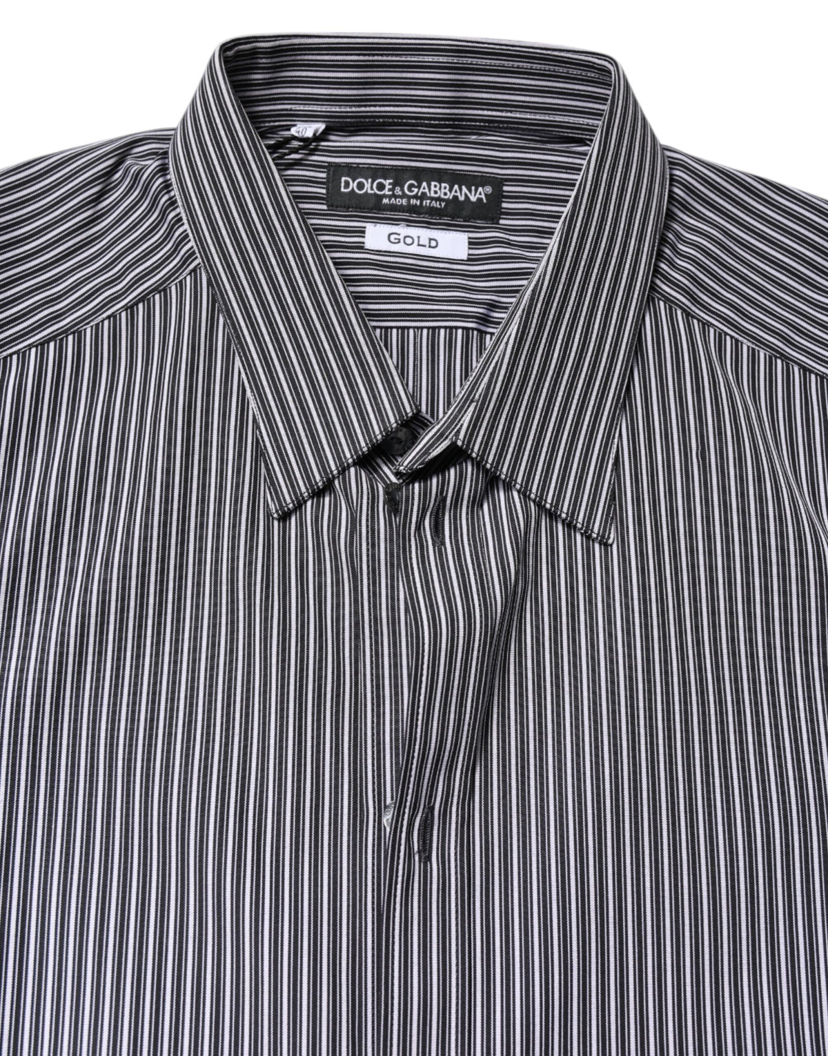 Chemise Dolce & Gabbana Gold slim fit en coton à rayures noir et blanc – TSH87750