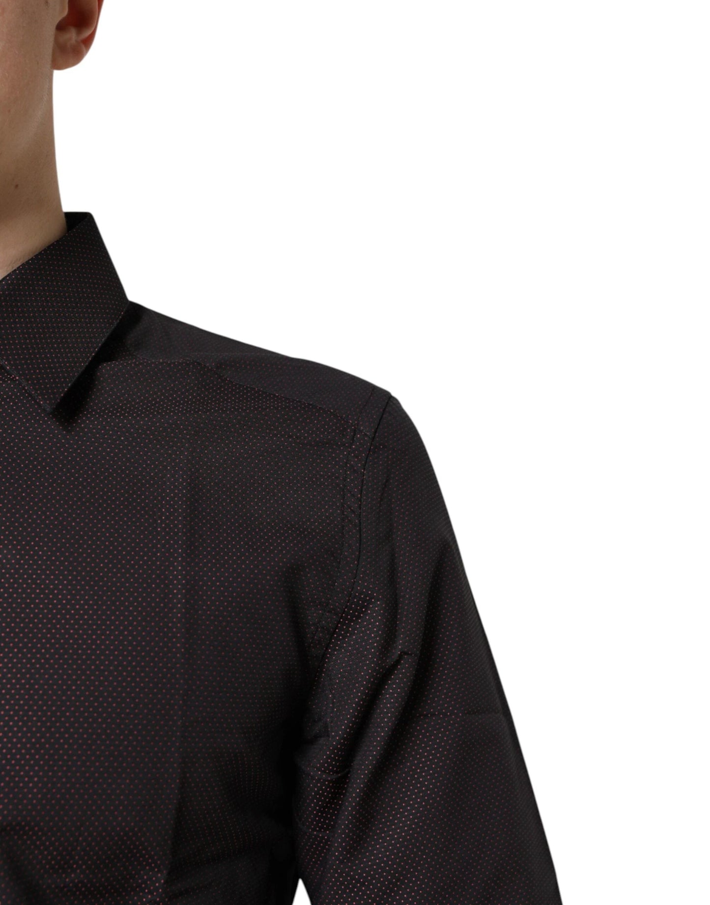 Dolce & Gabbana Maroon Jacquard Cotton GOLD Men Dress Shirt by Dolce & Gabbana