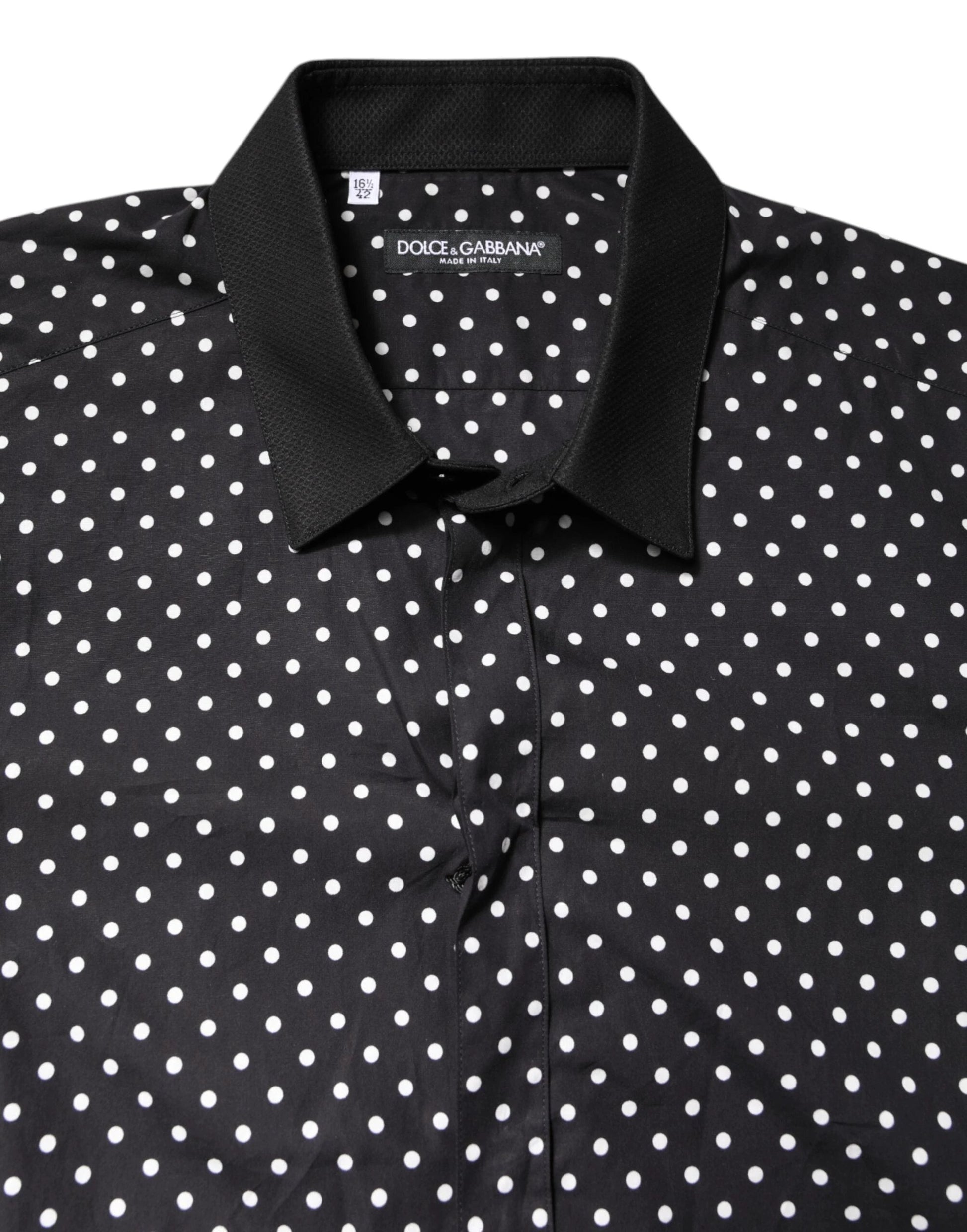Dolce & Gabbana Black Polka Dot Cotton Formal Dress Shirt by Dolce & Gabbana