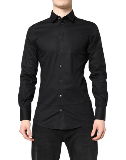 Dolce & Gabbana Black GOLD Cotton Long Sleeves Dress Shirt by Dolce & Gabbana