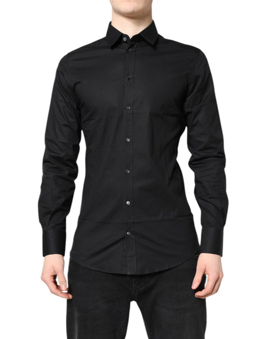 Chemise Dolce & Gabbana Gold slim fit en coton noir – TSH87814