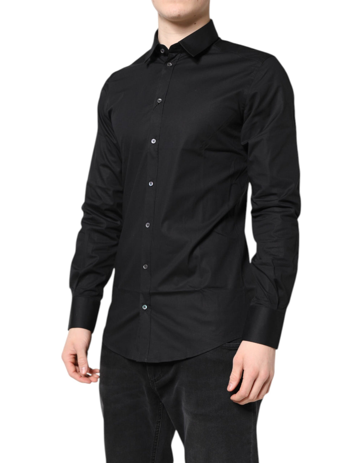 Chemise Dolce & Gabbana Gold slim fit en coton noir – TSH87814