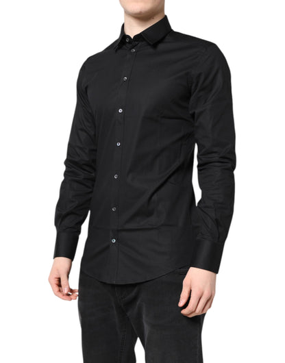 Chemise Dolce & Gabbana Gold slim fit en coton noir – TSH87814