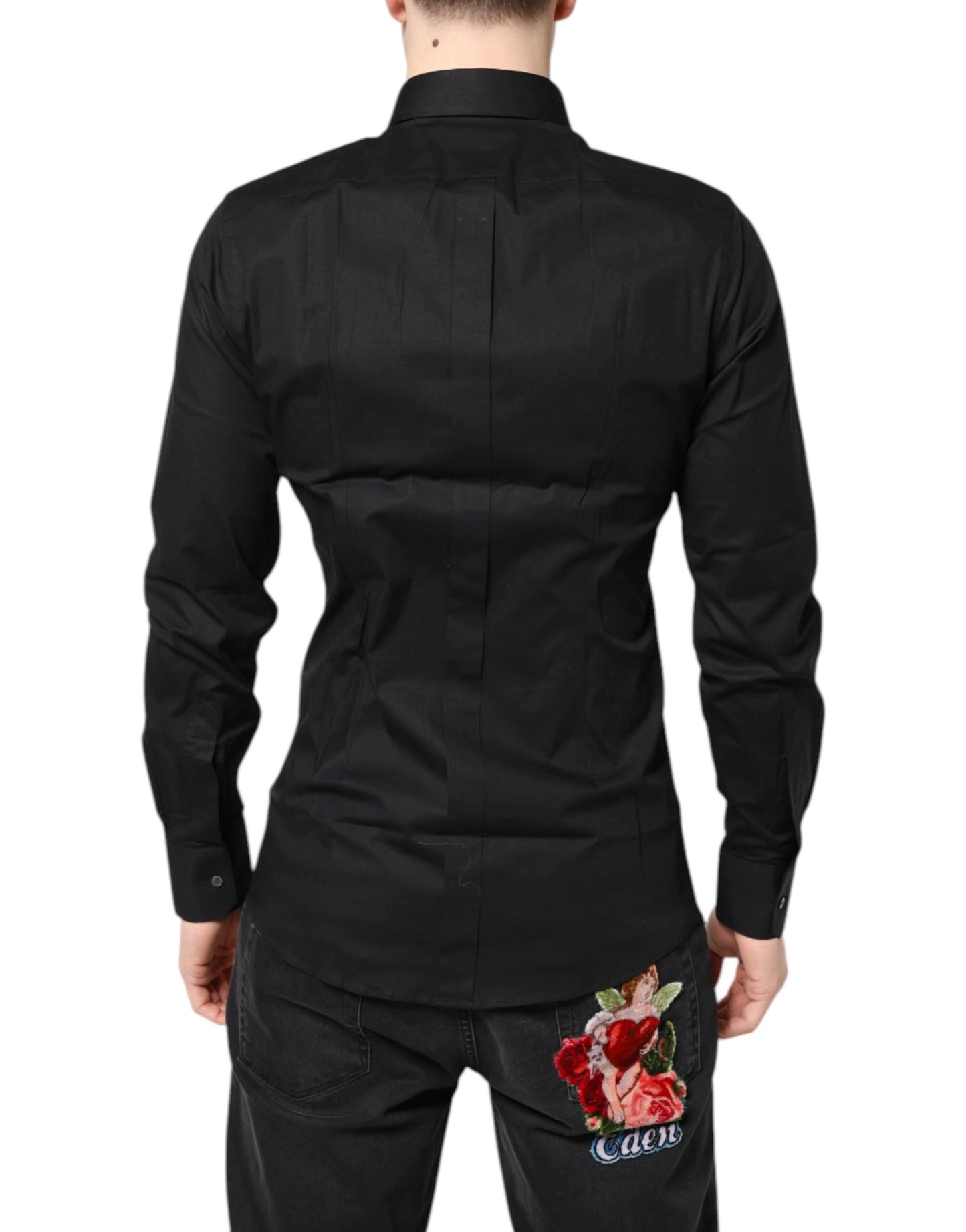 Dolce & Gabbana Black GOLD Cotton Long Sleeves Dress Shirt by Dolce & Gabbana