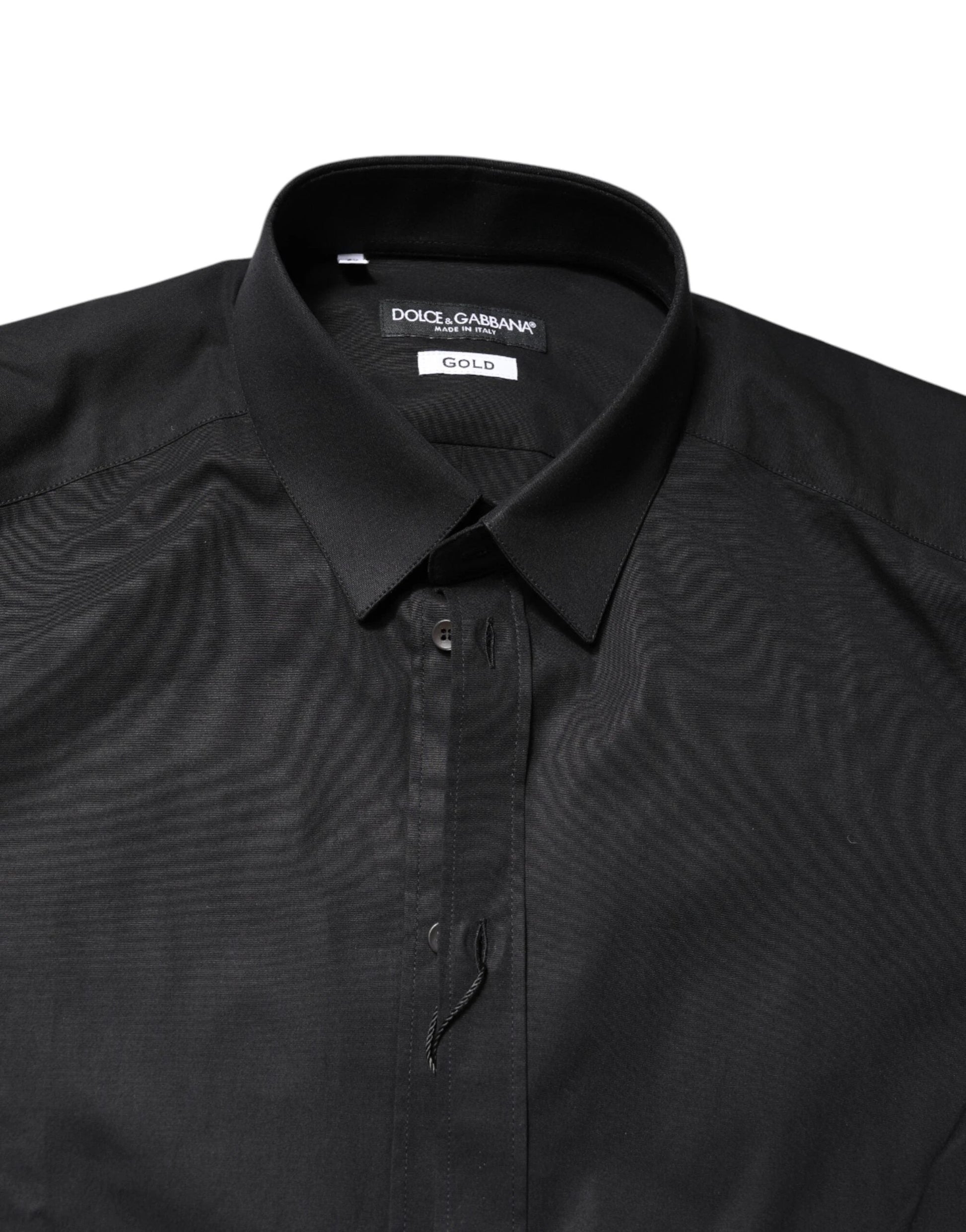 Dolce & Gabbana Black GOLD Cotton Long Sleeves Dress Shirt by Dolce & Gabbana