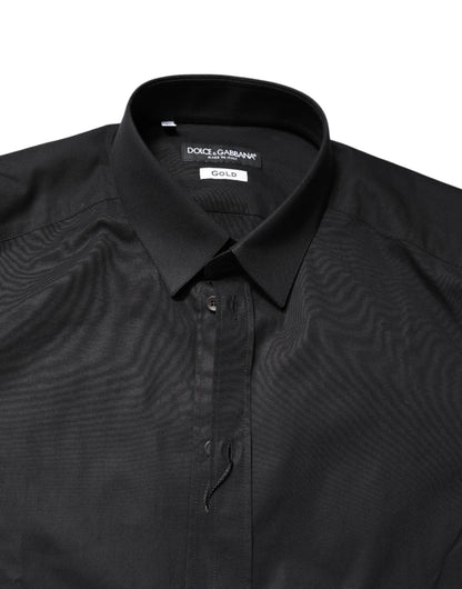 Dolce & Gabbana Black GOLD Cotton Long Sleeves Dress Shirt by Dolce & Gabbana