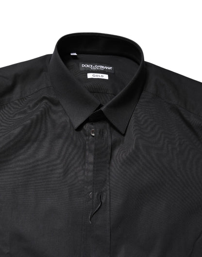 Chemise Dolce & Gabbana Gold slim fit en coton noir – TSH87814