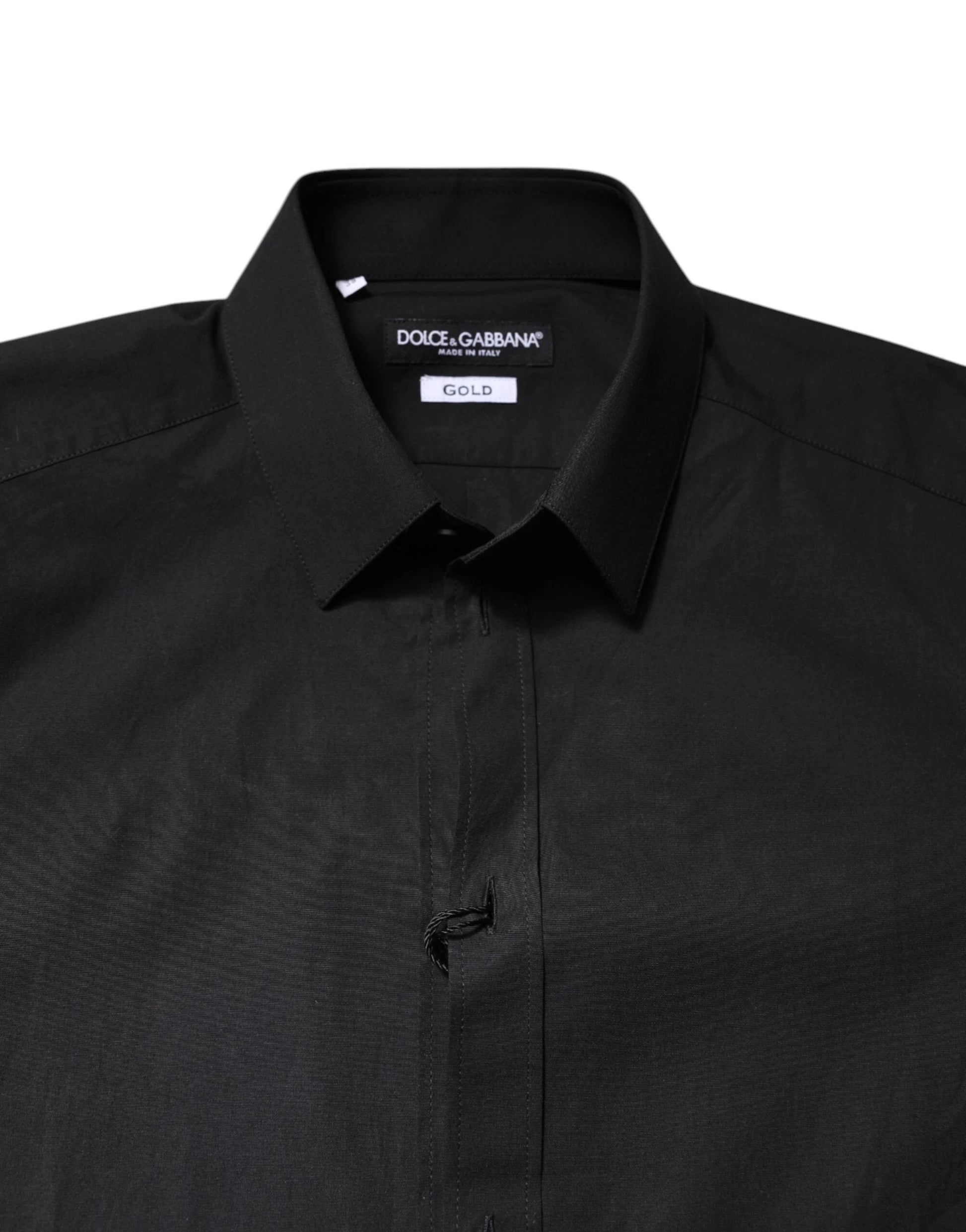 Dolce & Gabbana Black GOLD Cotton Dress Formal Shirt by Dolce & Gabbana