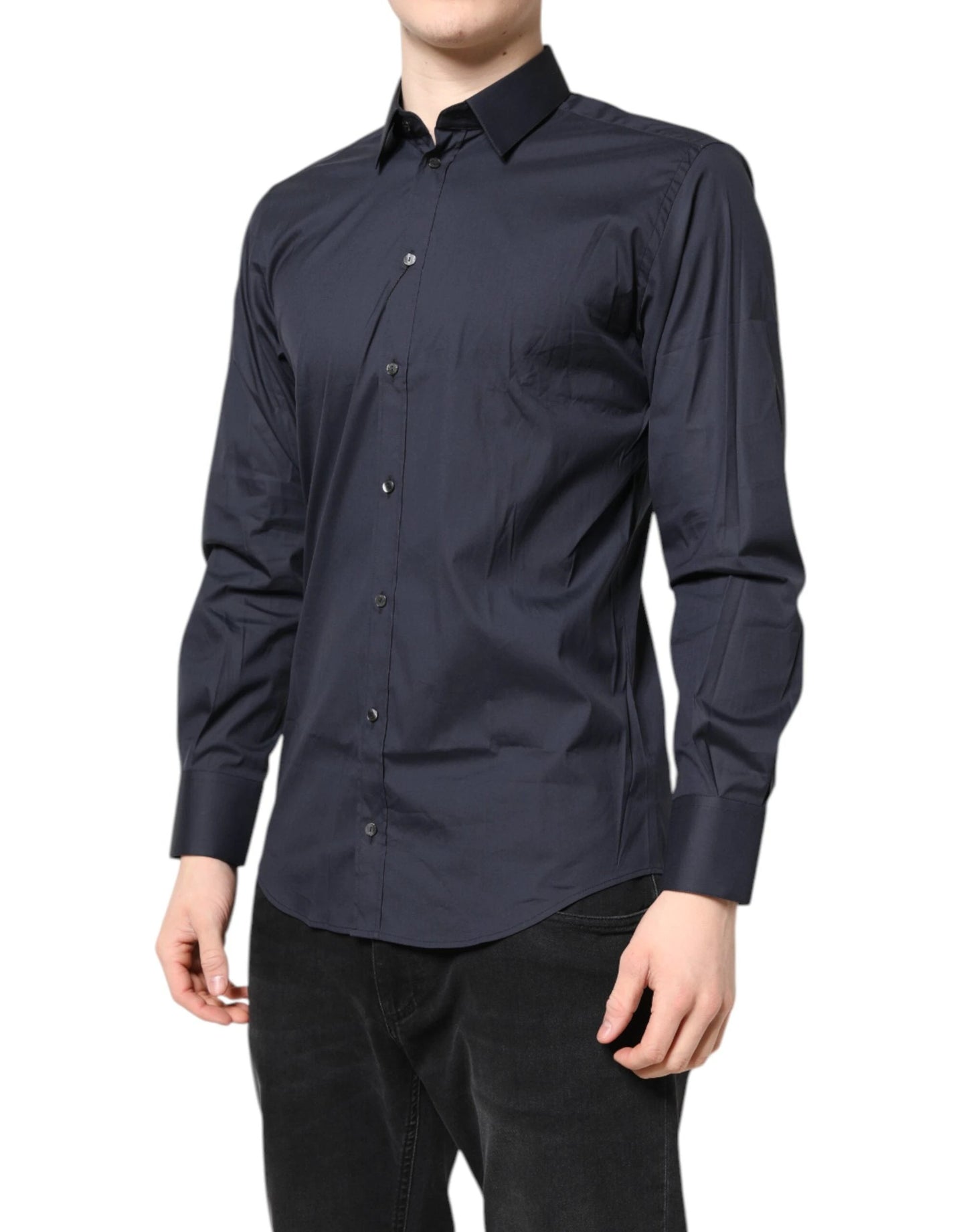 Dolce & Gabbana Dark Blue MARTINI Cotton Dress Formal Shirt by Dolce & Gabbana