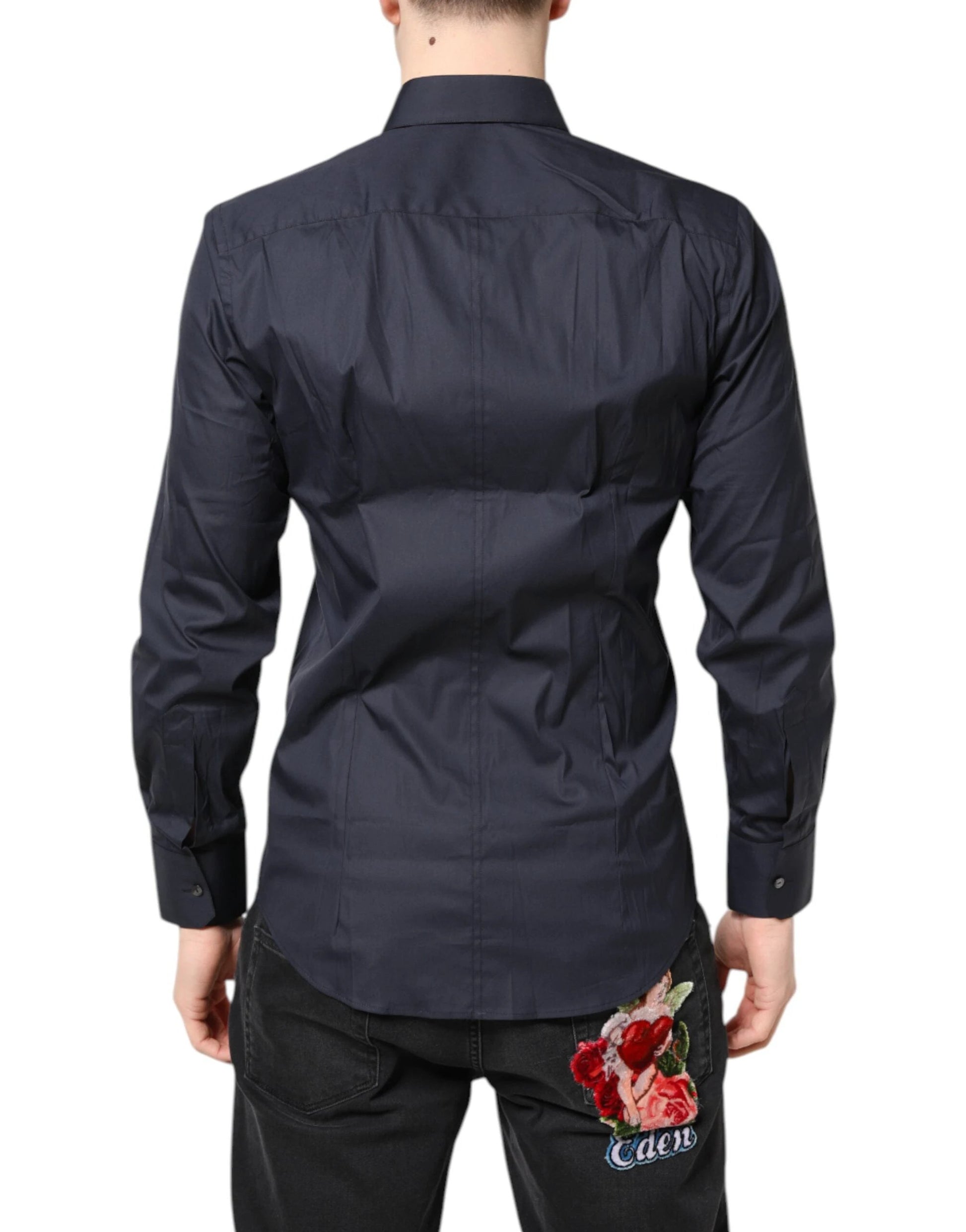 Dolce & Gabbana Dark Blue MARTINI Cotton Dress Formal Shirt by Dolce & Gabbana