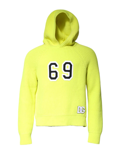 Dolce & Gabbana Green 69 Knit Hooded Men Pullover Sweater by Dolce & Gabbana