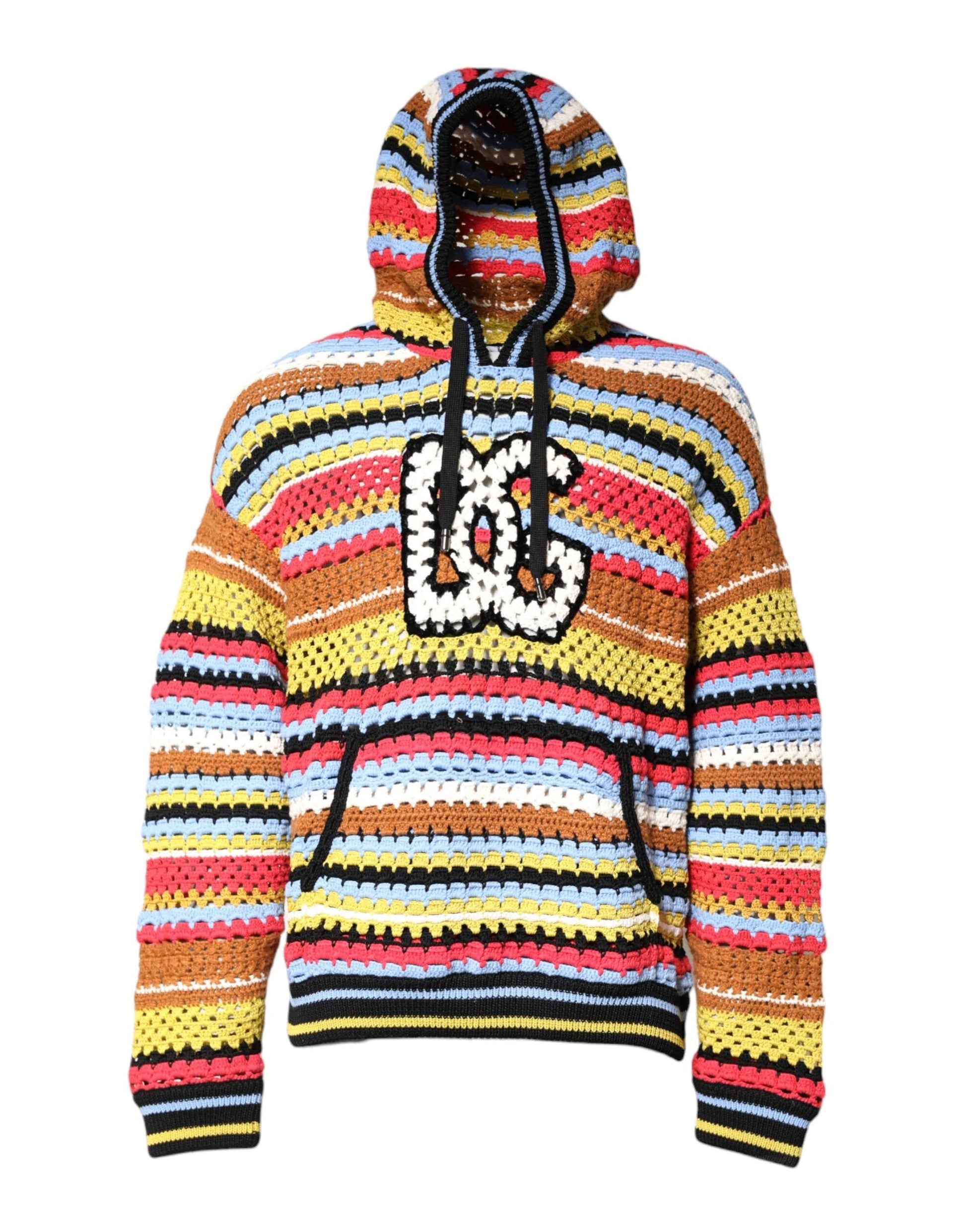 Dolce & Gabbana Multicolor Cotton Hooded Pullover Sweater by Dolce & Gabbana