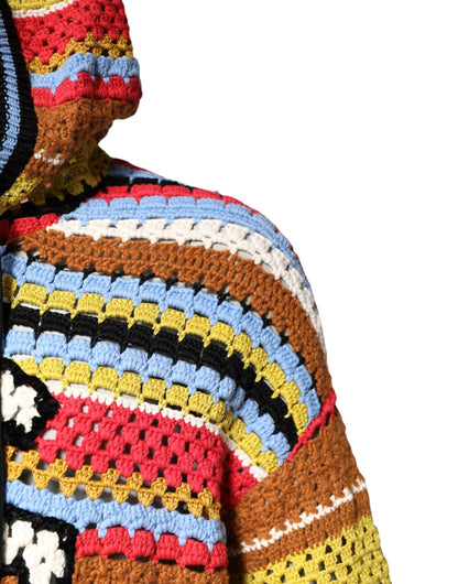 Dolce & Gabbana Multicolor Cotton Hooded Pullover Sweater by Dolce & Gabbana