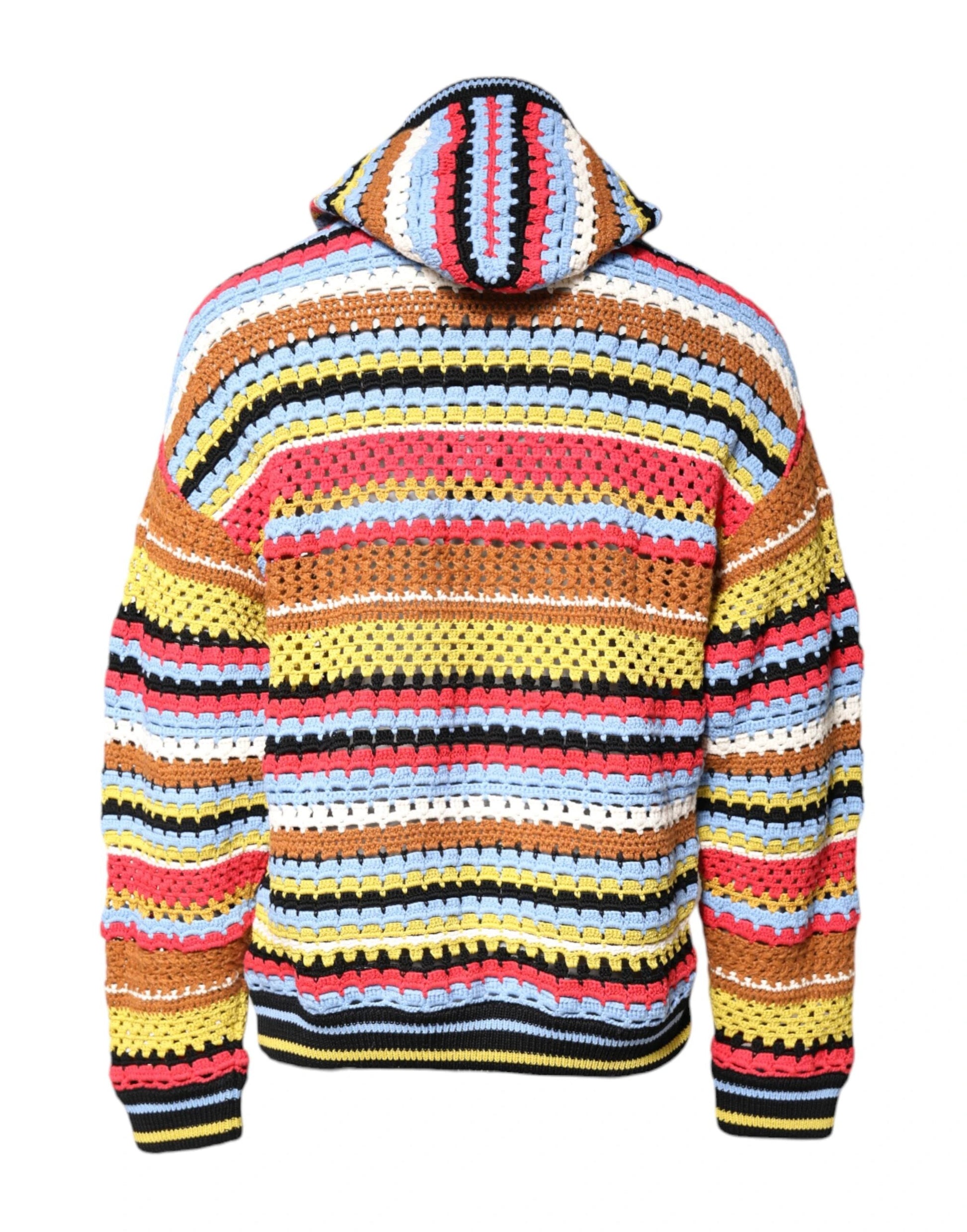 Dolce & Gabbana Multicolor Cotton Hooded Pullover Sweater by Dolce & Gabbana