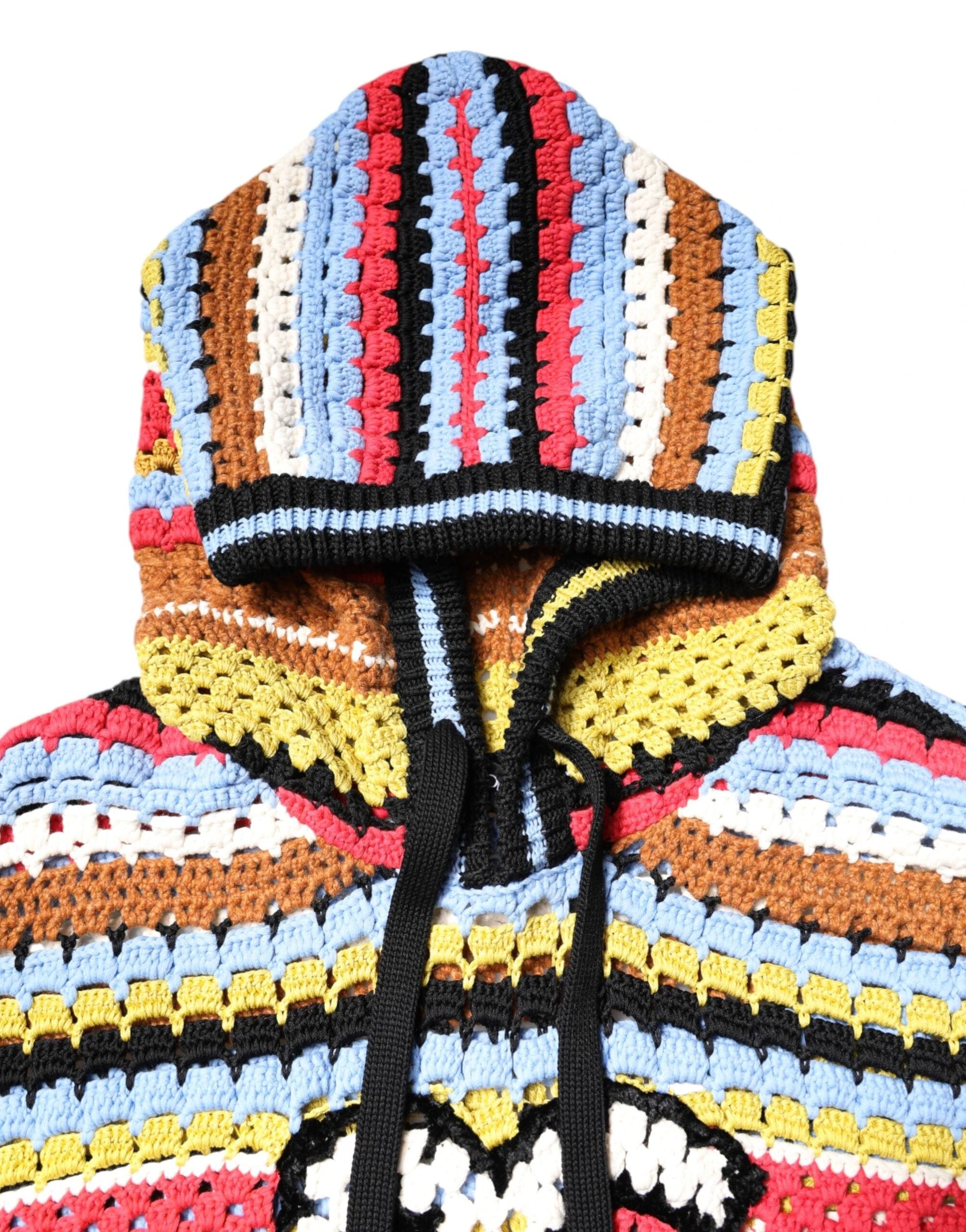 Dolce & Gabbana Multicolor Cotton Hooded Pullover Sweater by Dolce & Gabbana