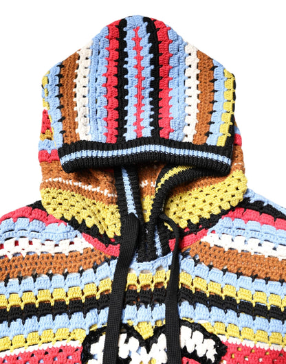 Dolce & Gabbana Multicolor Cotton Hooded Pullover Sweater by Dolce & Gabbana