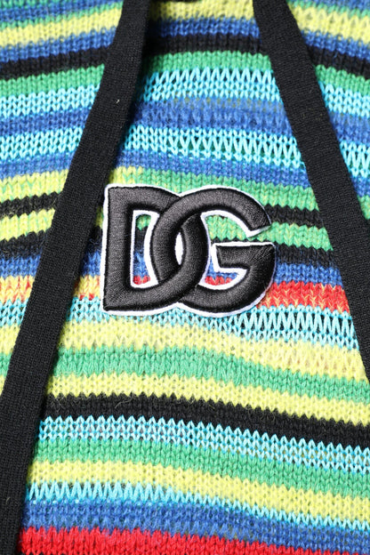 Dolce & Gabbana Multicolor Cotton Hooded Pullover Sweater by Dolce & Gabbana