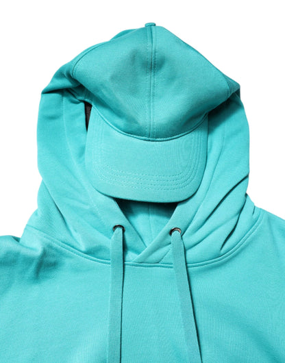 Dolce & Gabbana Green Cotton Hooded Men Sportswear Vest Sweater by Dolce & Gabbana