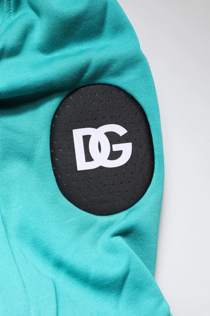 Dolce & Gabbana Green Cotton Hooded Men Sportswear Vest Sweater by Dolce & Gabbana