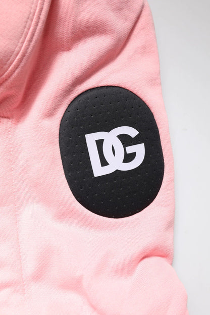 Dolce & Gabbana Pink Cotton Hooded Men Sportswear Vest Sweater by Dolce & Gabbana