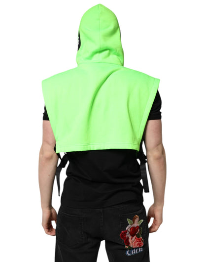 Dolce & Gabbana Green Polyester Hooded Sportswear Vest Sweater by Dolce & Gabbana