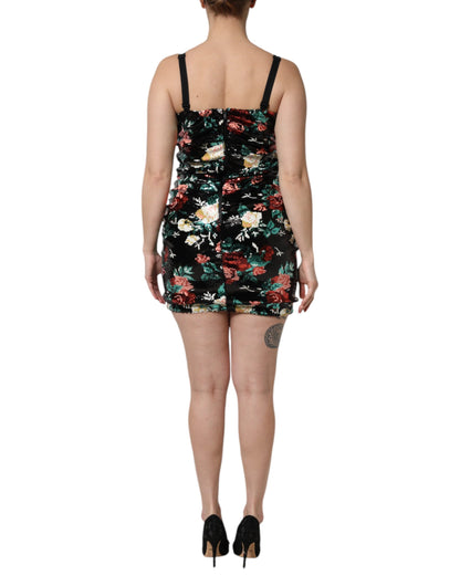 Dolce & Gabbana Black Floral Sequin Sleeveless Sheath Dress by Dolce & Gabbana