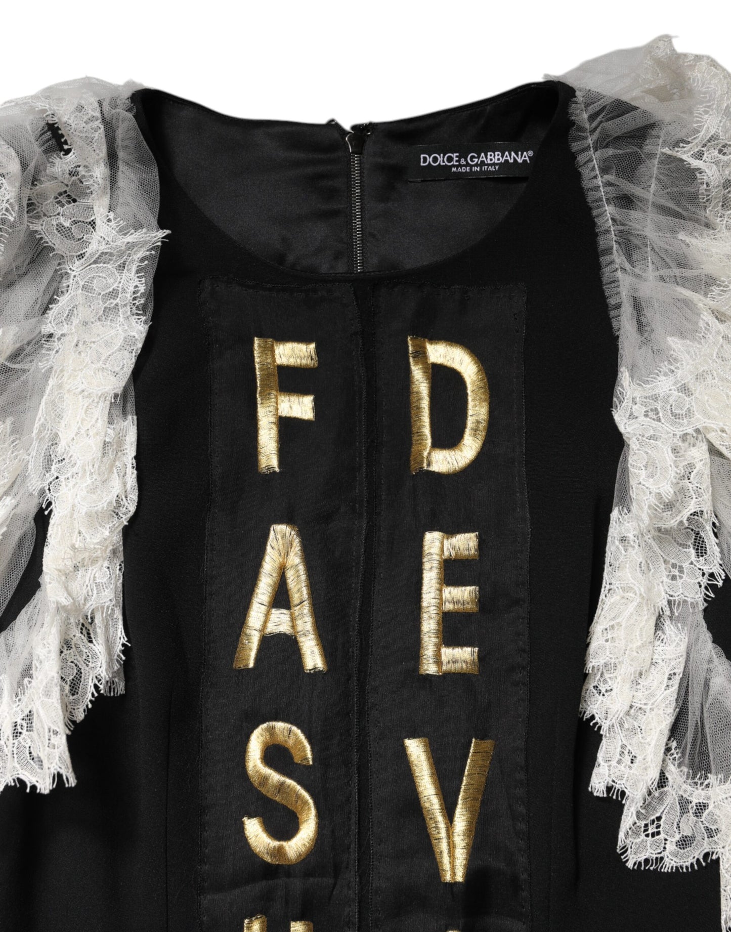 Dolce & Gabbana Black Fashion Devotion Embellish Mini Dress by Dolce & Gabbana