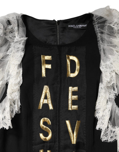 Dolce & Gabbana Black Fashion Devotion Embellish Mini Dress by Dolce & Gabbana