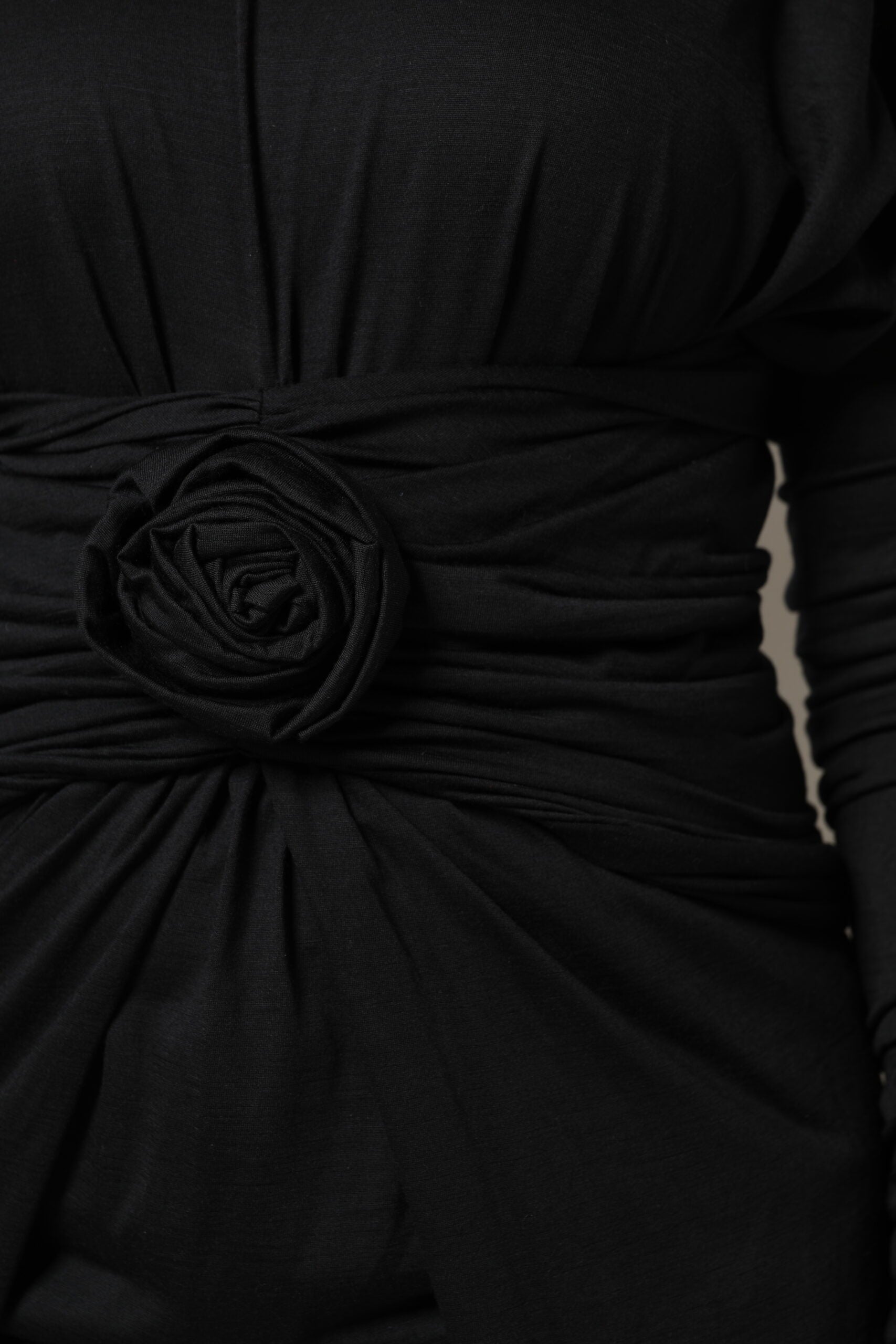 Dolce & Gabbana Black Wool Long Sleeves Sheath Midi Dress by Dolce & Gabbana