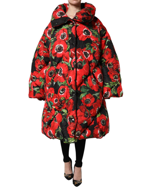 Dolce & Gabbana Multicolor Floral Full Zip Padded Jacket by Dolce & Gabbana