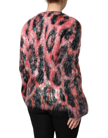 Dolce & Gabbana Red Mohair Wool Button Down Cardigan Sweater