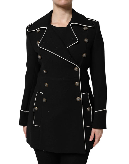 Dolce & Gabbana Black Wool Double Breasted Blazer Jacket by Dolce & Gabbana