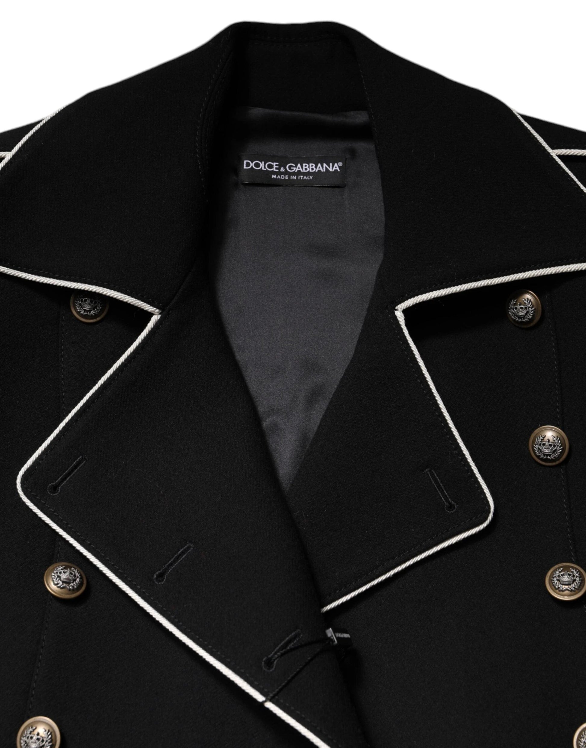Dolce & Gabbana Black Wool Double Breasted Blazer Jacket by Dolce & Gabbana
