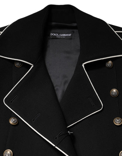 Dolce & Gabbana Black Wool Double Breasted Blazer Jacket by Dolce & Gabbana