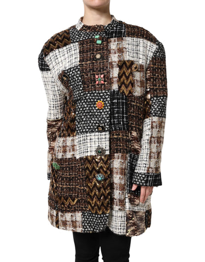 Dolce & Gabbana Multicolor Patchwork Button Down Jacket by Dolce & Gabbana
