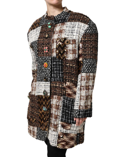 Dolce & Gabbana Multicolor Patchwork Button Down Jacket by Dolce & Gabbana