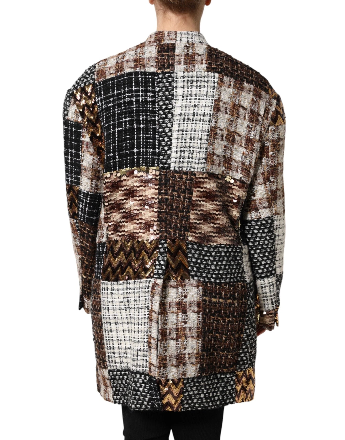 Dolce & Gabbana Multicolor Patchwork Button Down Jacket by Dolce & Gabbana