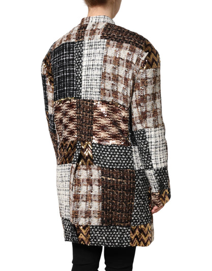 Dolce & Gabbana Multicolor Patchwork Button Down Jacket by Dolce & Gabbana
