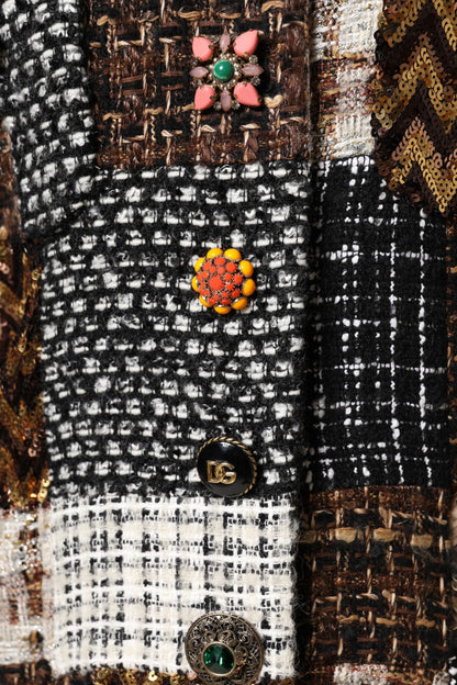 Dolce & Gabbana Multicolor Patchwork Button Down Jacket by Dolce & Gabbana