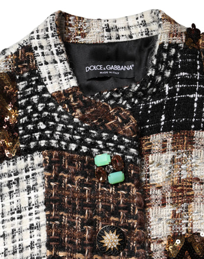 Dolce & Gabbana Multicolor Patchwork Button Down Jacket by Dolce & Gabbana